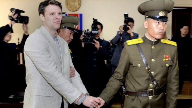 Otto Warmbier at his trial, March 2016