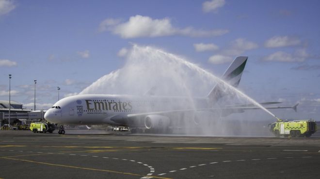 Emirates Airbus A380 Auckland
