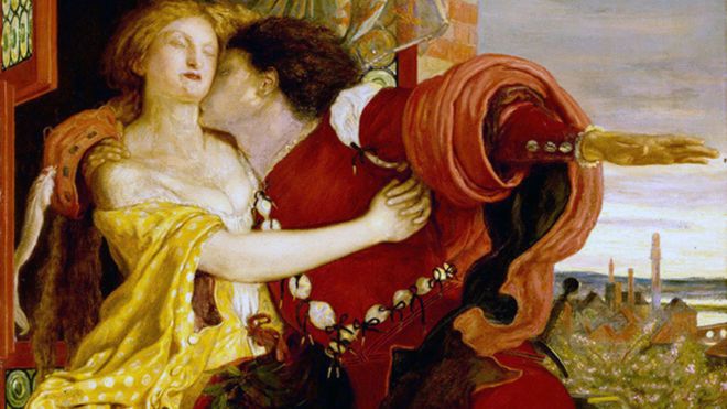 Romeo y Julieta, pintados por Ford Maddox Brown (1821-1893)