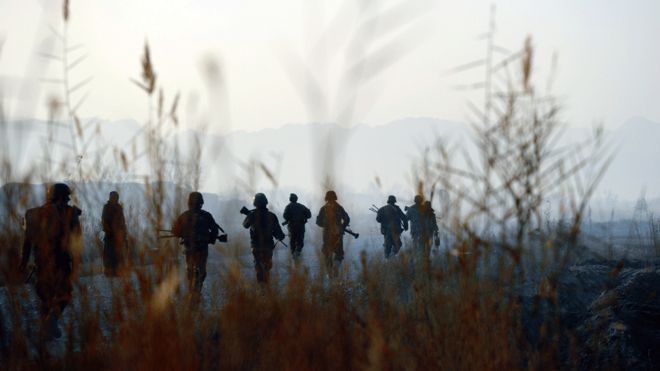 File photo of Afghan soldiers in Kandahar province
