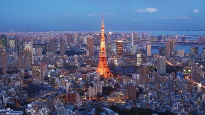 FEBRUARY 10: A general view of Tokyo Tower and the surrounding area on February 10, 2012 in Tokyo, Japan.