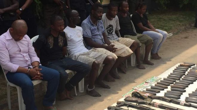 Alleged kidnappers being paraded in Lagos