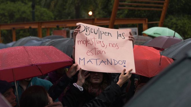 Protesta en Montevideo.