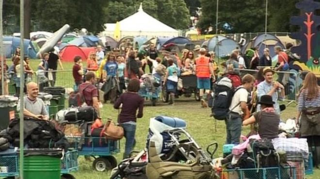 Music festival crowd scene