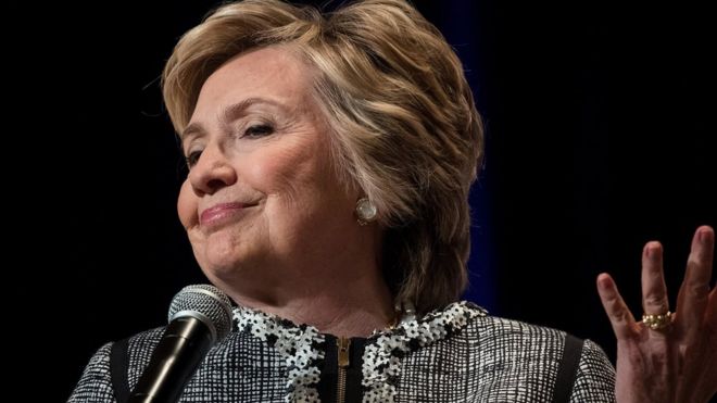 Hillary Clinton fala durante o BookExpo 2017 no Centro de Convenções Jacob K. Javits, 1º de junho de 2017, na cidade de Nova York