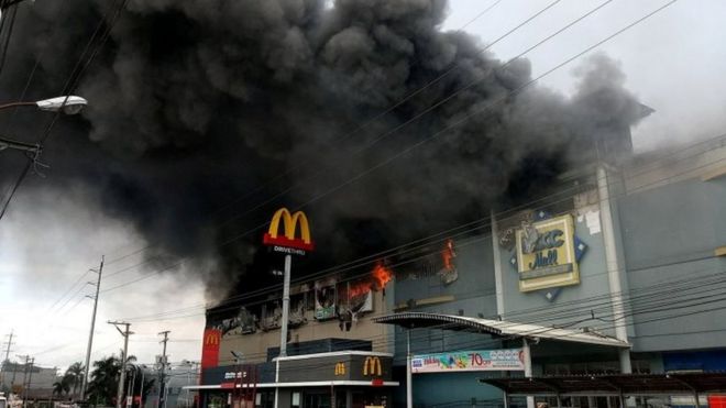 Philippines mall fire: At least 37 feared dead in Davao