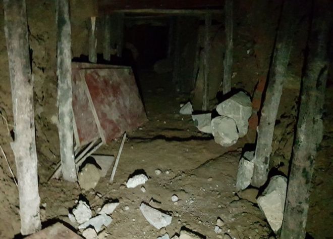 A view inside the 25ft tunnel that the thieves dug