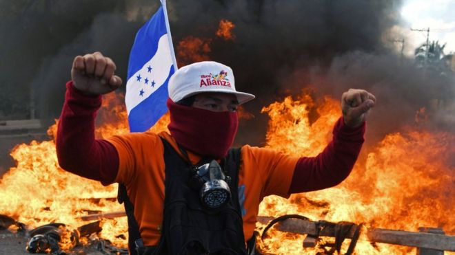 Oposición se manifiesta en Honduras.