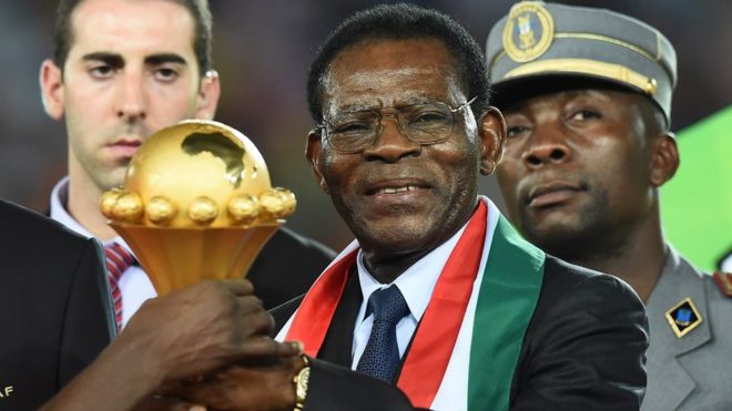 El presidente de Guinea Ecuatorial, Teodoro Obiang Nguema Mbasogo