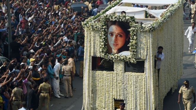 Sridevi's funeral procession