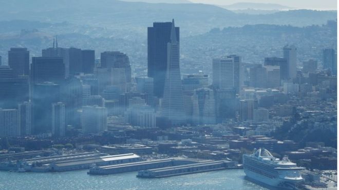 El Servicio Nacional del Tiempo emitió una alerta para la zona de San Francisco, donde el humo comenzó a llegar este miércoles.