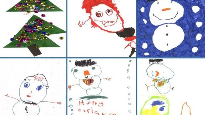 Children's Christmas card designs