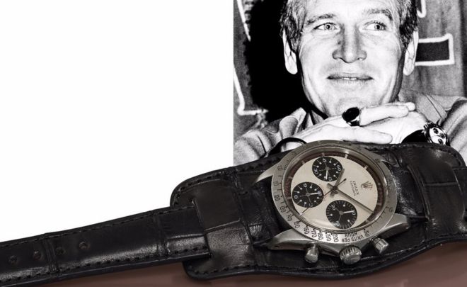 Photo of Paul Newman next to his watch
