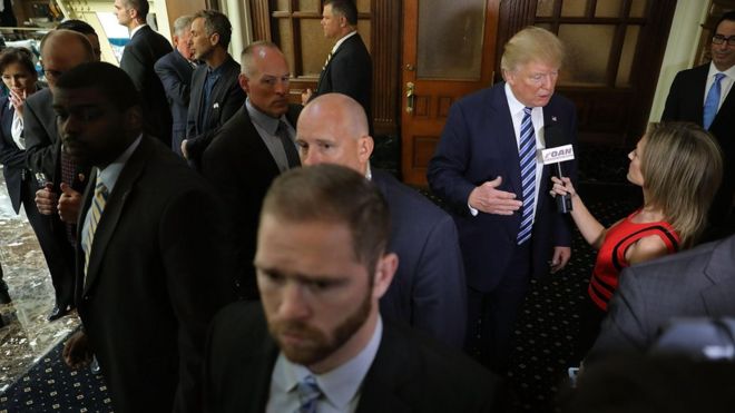 Los agentes del Servicio Secreto acompañaron a Donald Trump en toda la campaña por la presidencia.