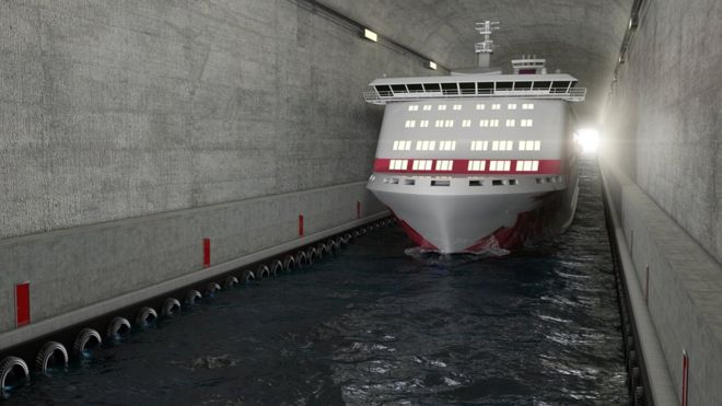 Así será el impresionante primer túnel para buques en el mundo que Noruega construirá debajo de una montaña