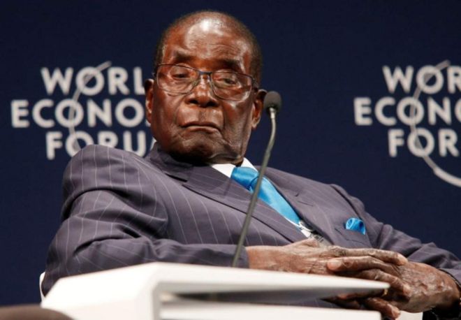 Bw Mugabe akiwa mkutanoni Afrika Kusini wiki iliyopita