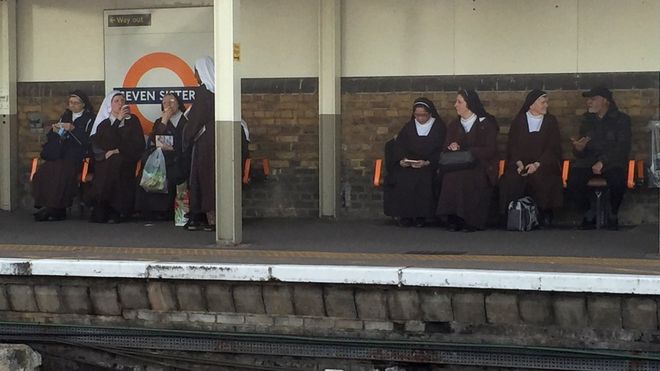 Seven nuns at the station