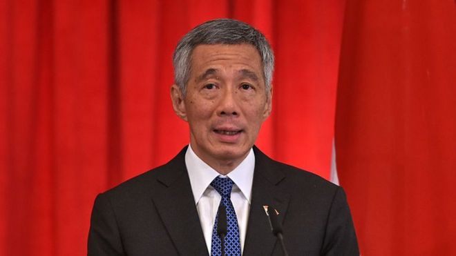 Singapore's Prime Minister Lee Hsien Loong speaks at a joint press conference with Indonesia's President Joko Widodo (not pictured) after witnessing a signing ceremony for a memorandum of understanding agreement between both countries at the Istana presidential palace in Singapore on 28 July 2015.
