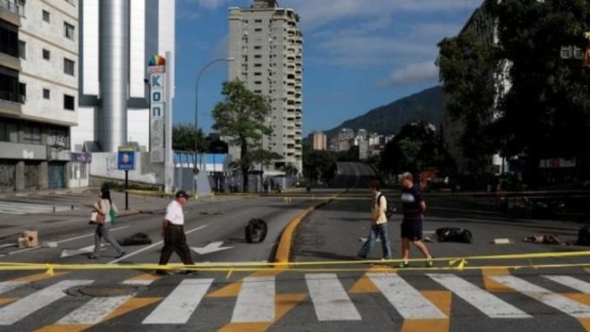 Mitaa mingi ya Caracas ilikuwa mitupu