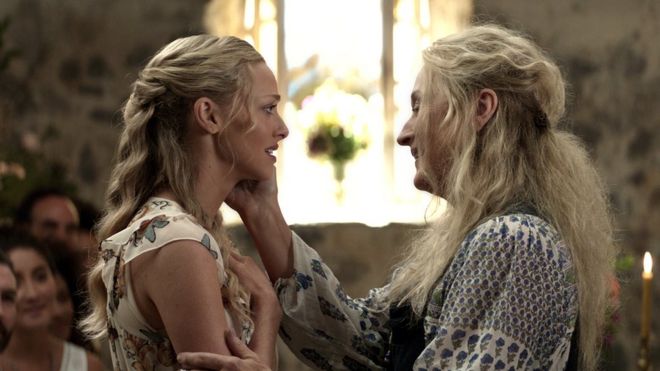 Amanda Seyfried and Meryl Streep in a scene from the Mamma Mia! Here We Go Again trailer