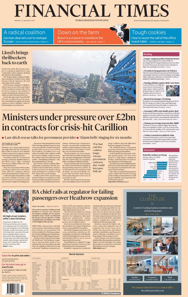 Financial Times front page