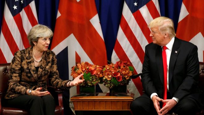 Theresa May and Donald Trump