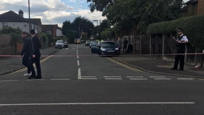 A police cordon in place in Sunbury