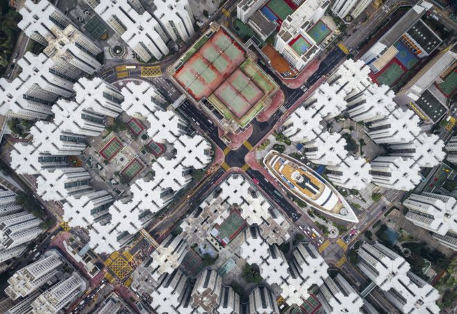 The Kowloon Walled City from above