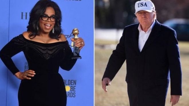 Oprah Winfery kushoto na Donald Trump kulia