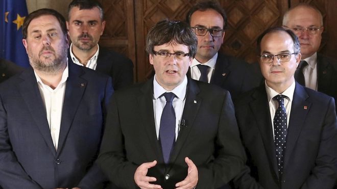 Los líderes del gobierno catalán.