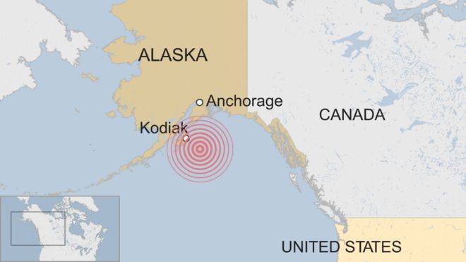 Alaska quake map