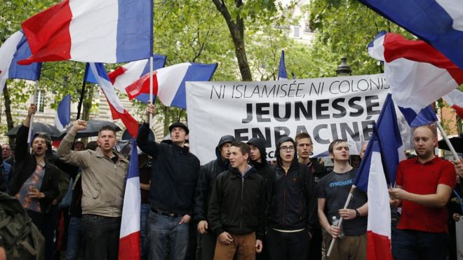 Generation identitaire demonstration in Paris, May 2016