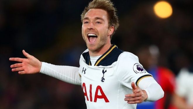 Barcelona wanamgeukia sasa kiungo wa Tottenham Christian Eriksen, 25, kwa sababu Liverpool wamegoma kabisa kumuuza Philippe Coutinho, 25. (independent)