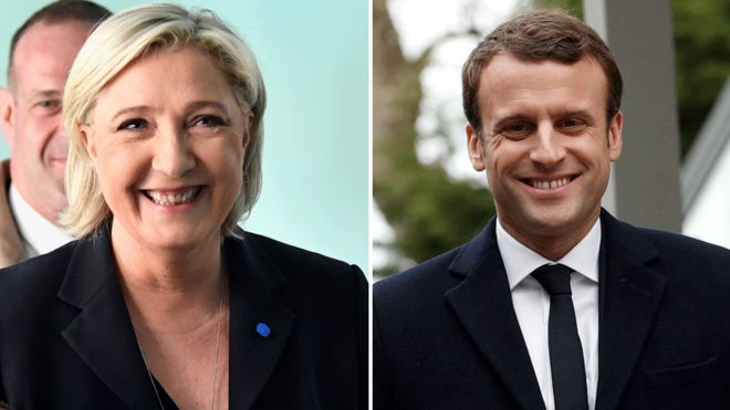یکی از این دو نفر امانوئل مکرون (راست) یا مارین لوپن، رئیس جمهوری آینده فرانسه می‌شود