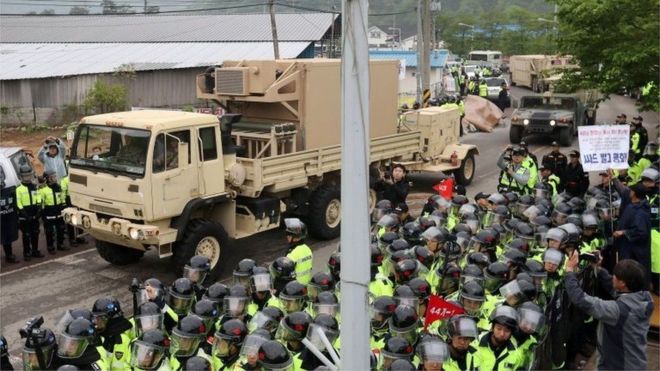 Upelekaji wa mfumo wa kujilinda dhidi ya makombora nchini Korea Kusini ulipingwa na waandamanaji