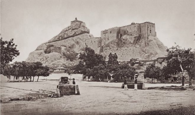 The Rock of Trichinopoly from the East, Tamil Nadu