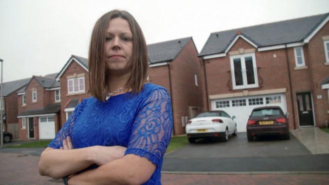 Katie Kendrick outside her home