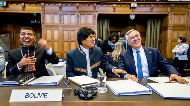 Evo Morales en la CIJ el 19 de marzo de 2018