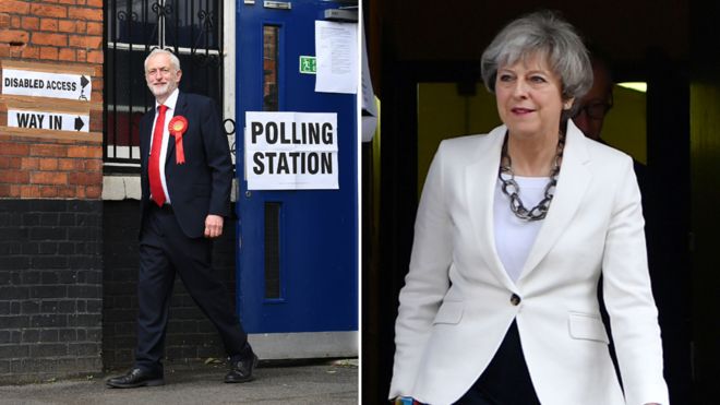 Labour leader Jeremy Corbyn and Conservative leader Theresa May
