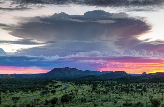 Storm cell seen across the West MacDonnell Ranges, Northern Territory, 22 January 2017