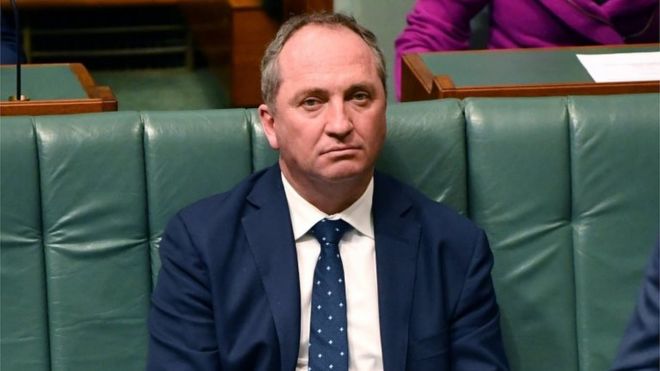 Australian Deputy PM Barnaby Joyce sits in parliament