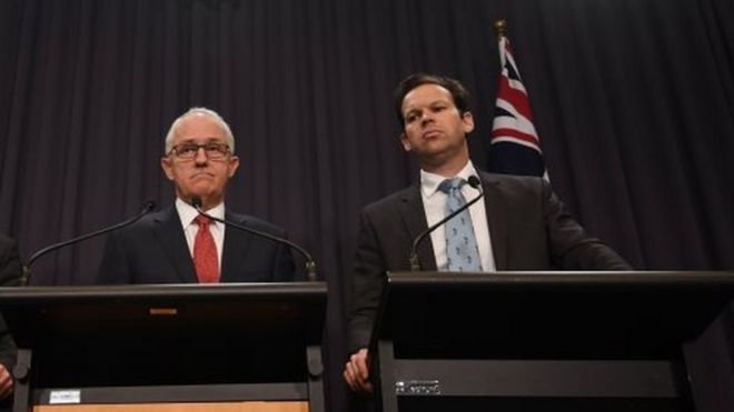 Matthew Canavan (right) and Australian Prime Minister Malcolm Turnbull. Photo: 20 June 2017
