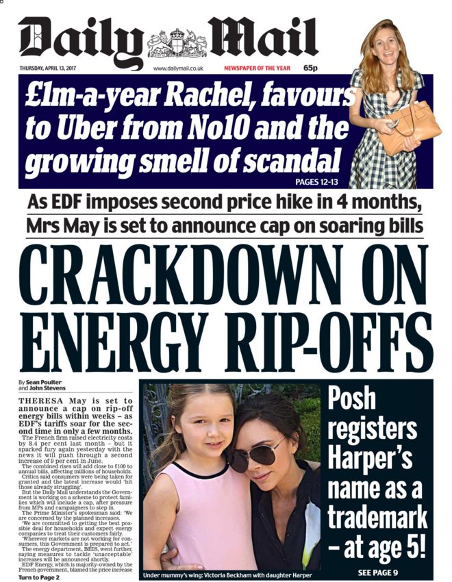 Daily Mail front page
