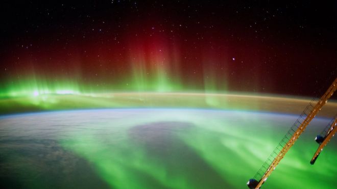 In this handout photo provided by the European Space Agency (ESA) on September 9, 2014, German ESA astronaut Alexander Gerst took this image of an aurora as he circled Earth whilst aboard the International Space Station (ISS).