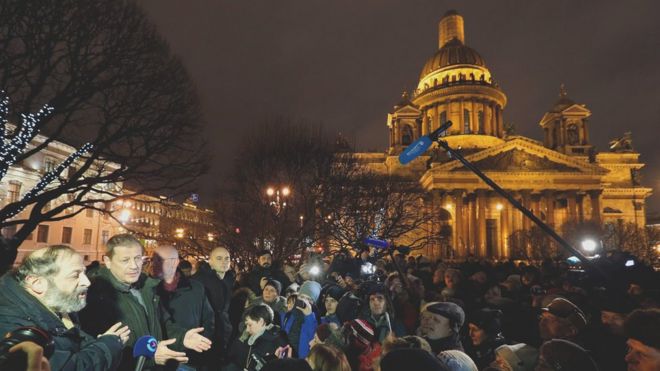 Акция против передачи Исаакиевского собора в пользование РПЦ в Петербурге 13 января 2017 года