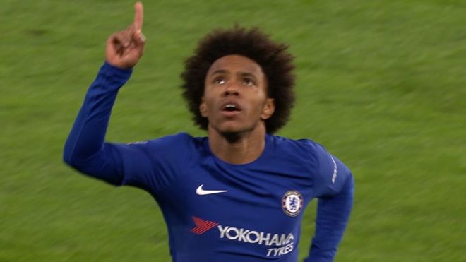 Willian of Chelsea celebrates