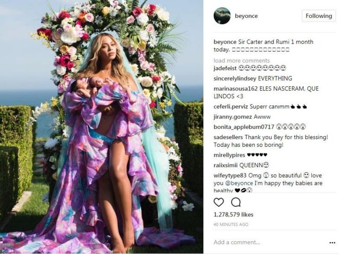 Beyonce's Instagram post