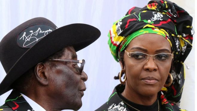 Rais Mugabe na mkewe Grace