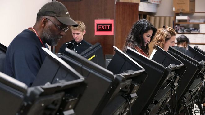 Voters cast their ballots during the 2016 general election in Winston-Salem, North Carolina.