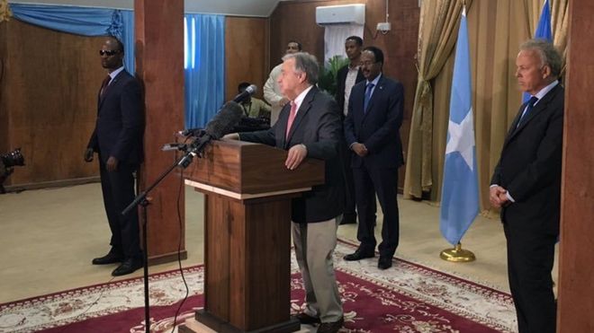 Xoghayaha guud ee UN oo Soomaaliya ku sugan